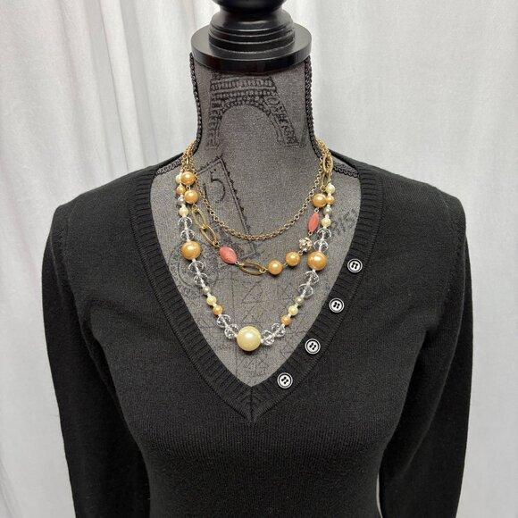 Takeout Black V-Neck Sweater Womens Size Large Long Sleeve Pullover Fitted - Picture 2 of 9